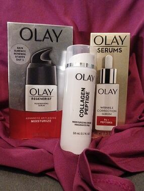 OLAY Collagen Peptide Moisturizing Cream & Serums - White & Gold